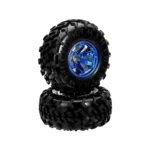 A 130mm heavy-duty robot wheel featuring a wide high-grip black rubber tire and a sturdy center hub.