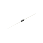 A 1N4001 silicon rectifier diode featuring a black cylindrical body with a silver cathode band and axial leads.