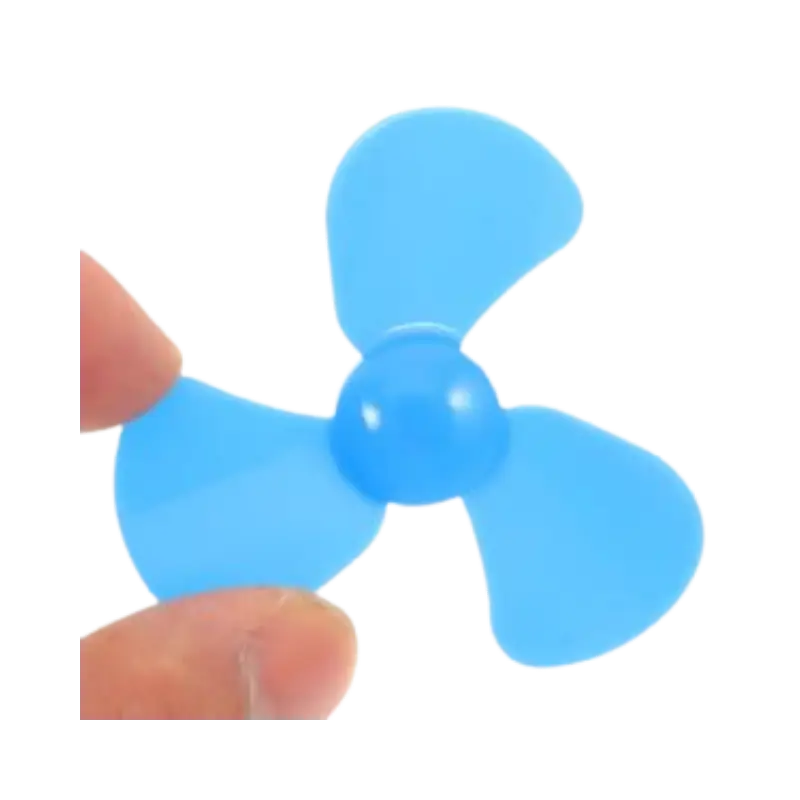56mm Blue Four-Blade Propeller with 1.95mm Hole showing the central mounting hub and high-visibility plastic blades