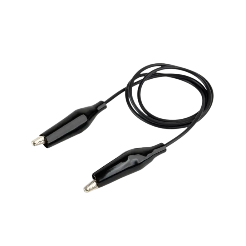 Alligator Clips Electrical DIY Test Leads of Double-ended Crocodile Clips Roach Clip (1 Wire) A single flexible insulated electrical test lead wire equipped with spring-loaded nickel-plated alligator crocodile clips on both ends, completely shrouded in protective colored PVC insulation boots.