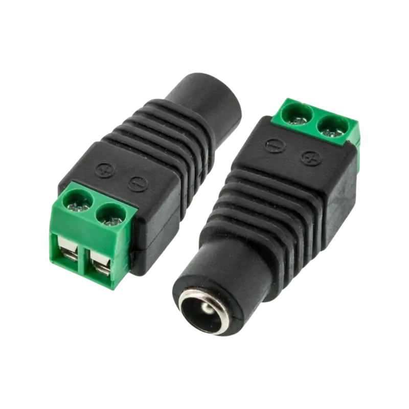 DC faMale Power Plug 2.1mm To 2pin Screw Terminal Block DC Female Power Plug 2.1mm to 2-Pin Screw Terminal | Pro Tronix - Image 1