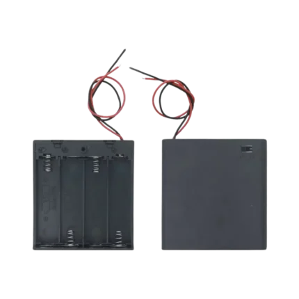 4xAA Battery Holder Case with Lead Wires and On/Off Switch
