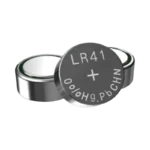 AG3 LR41 192 1.5V alkaline button cell battery showing the smooth positive terminal side with engraved text on a clean, solid background.