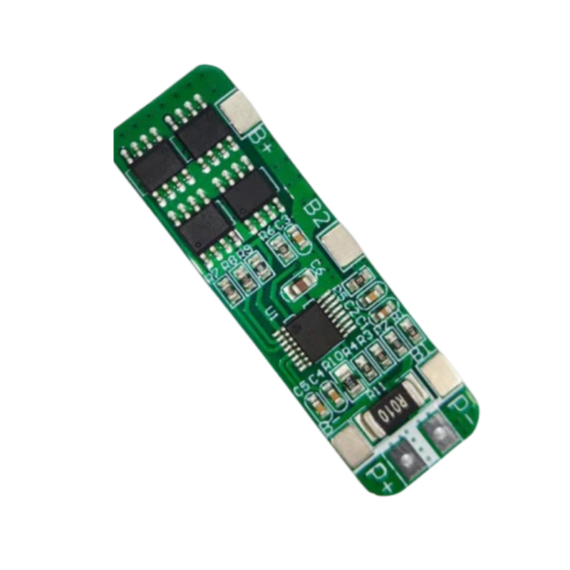4S 10A Li-ion Battery Protection BMS Module for 3.7V NMC Cells A BMS 4S 10A 14.8V lithium-ion NMC battery protection board showing solder connection pads (B-, B1, B2, B3, B+, P+, P-).