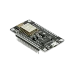 A NodeMCU ESP8266 Wi-Fi development board featuring the CH340 USB chip, micro-USB port, and soldered header pins.
