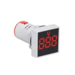 An AD22-22FSV square digital AC voltage display meter featuring a red LED numeric readout and a 22mm mounting body.