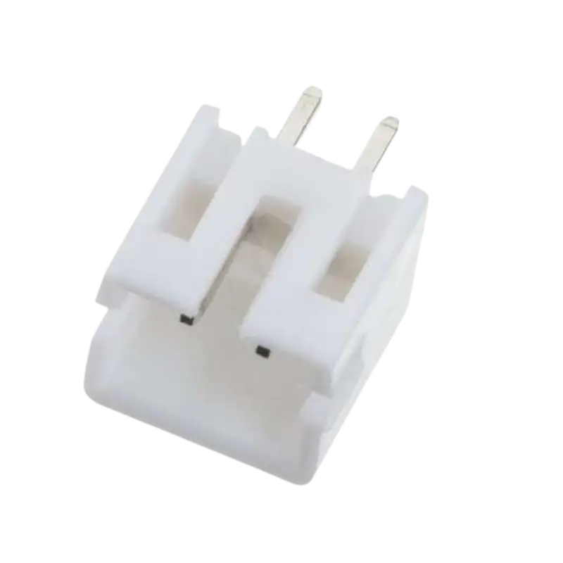 B2B-PH-S JST PH Data Terminal Male 2Pin Connector Header 2mm A JST PH 2.0mm 2-pin male connector header featuring white plastic housing and through-hole metal pins.