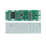 Rectangular green or black 7S lithium-ion battery management system PCB showing aluminum heat dissipation traces, precision surface-mount balancing resistors, heavy-duty B- and P- copper solder terminals, and an empty 8-pin balancing header socket footprint.
