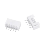 A JST XH 2.54mm 5-pin male connector header featuring white plastic housing and through-hole metal pins.