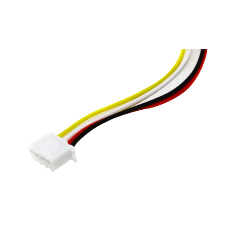 JST XH 2.54 4 Pin Connector Set wire 2.54mm Pitch Single End Female 20cm A JST XH 2.54mm 4-pin female connector cable assembly featuring 20cm pre-crimped multi-colored wires.
