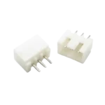 A JST XH 2.54mm 4-pin male connector header featuring white plastic housing and through-hole metal pins.