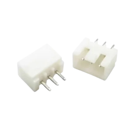 A JST XH 2.54mm 4-pin male connector header featuring white plastic housing and through-hole metal pins.