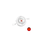 A high-power 1W orange SMD LED diode with a transparent lens and metal contact pads.