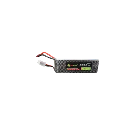 An 11.1V 3S 3300mAh 35C lithium polymer LiPo battery pack featuring silicone power wires and a balance connector.