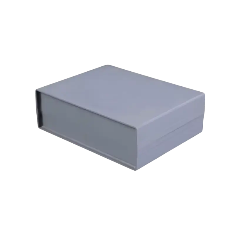 Plastic Project Box-150x100x50 mm NFN-182 ABS plastic project enclosure box measuring 150x100x50mm with its top lid and four corner screws.