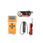 An RC3563 digital battery internal resistance tester with an LCD screen and four-wire Kelvin test leads.