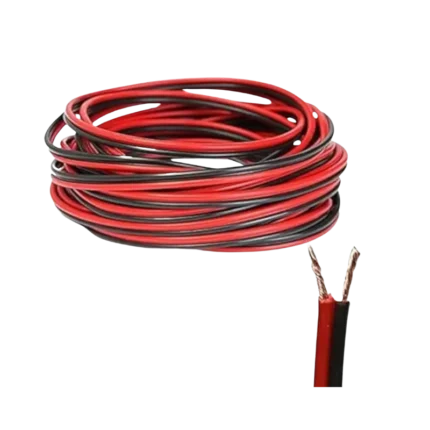 A 100-meter spool of high-quality 0.5mm² twin-core speaker cable designed for audio and low-voltage wiring.